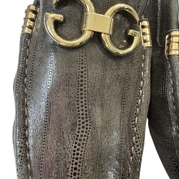 Men's Dark Brown Loafers with Gold “G” Detailing NEW Size 43/10 - Picture 3 of 10